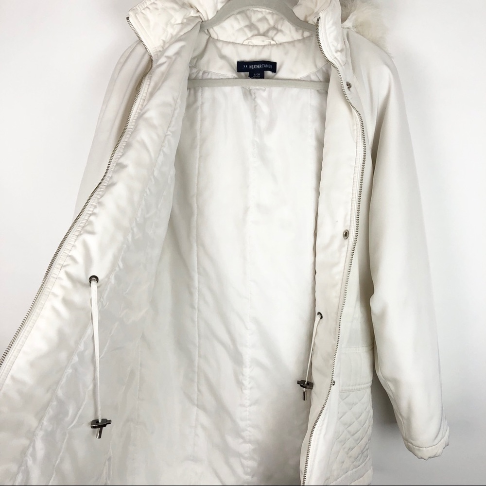 Weather Tamer White Winter Jacket w/ Removable Hood - Picture 8 of 16